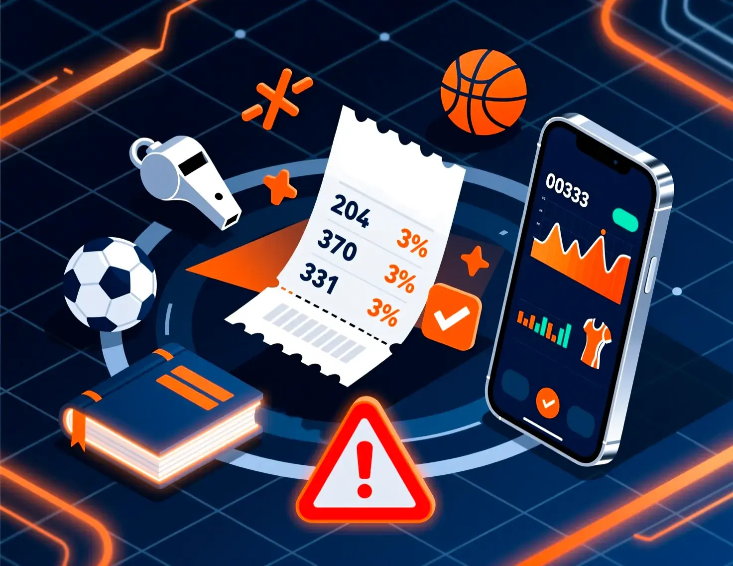Sports betting rules and wagering conduct guidelines with betting slip and odds