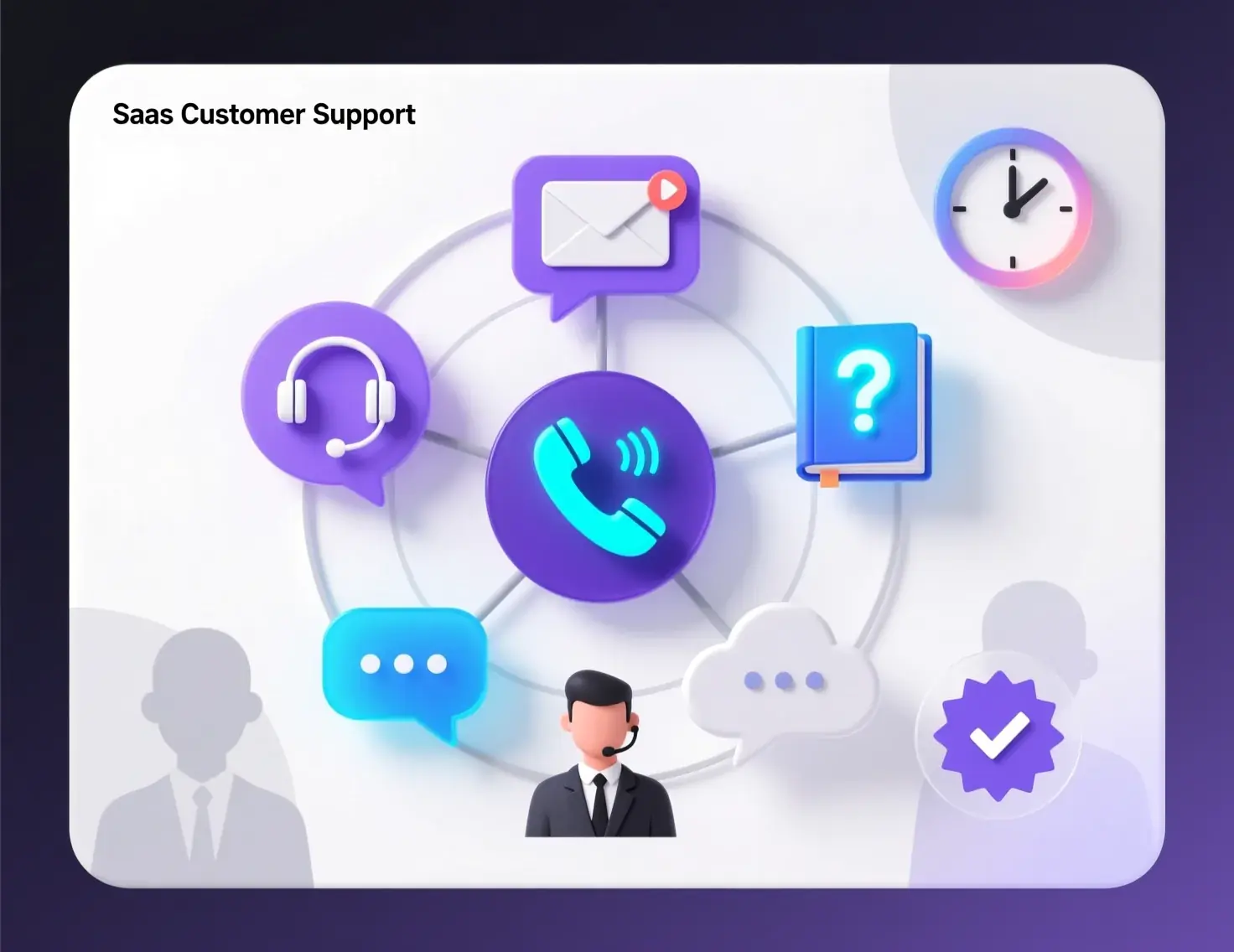 Customer support communication channels including live chat email and phone support