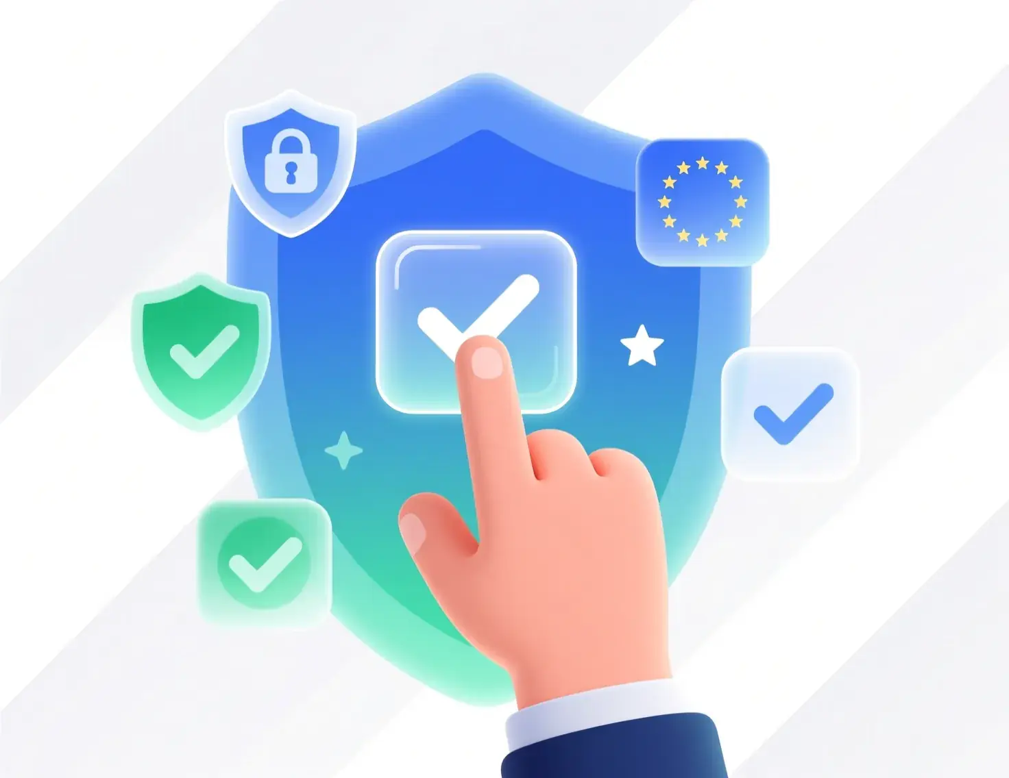 User consent interface showing GDPR cookie consent banner with accept and reject options
