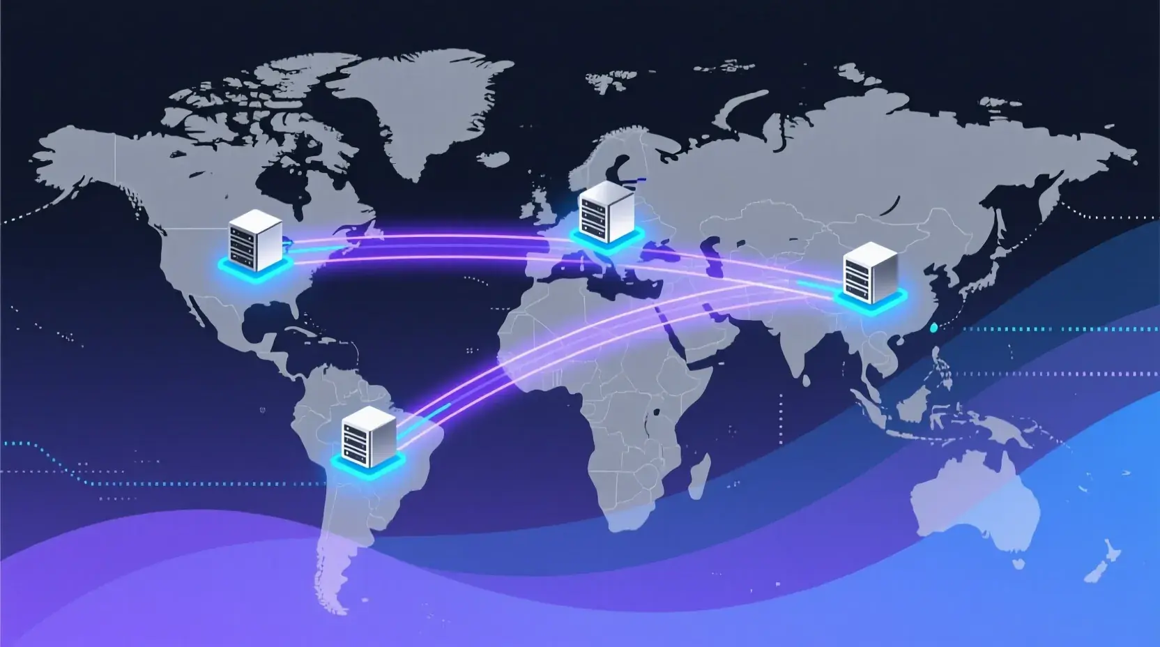 Global data transfer routes and international data flow visualization